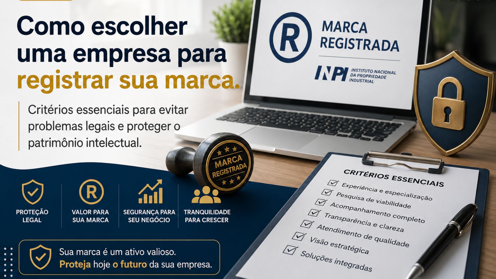 Como escolher uma empresa para registrar sua marca: critérios essenciais para evitar problemas legais e proteger seu patrimônio intelectual